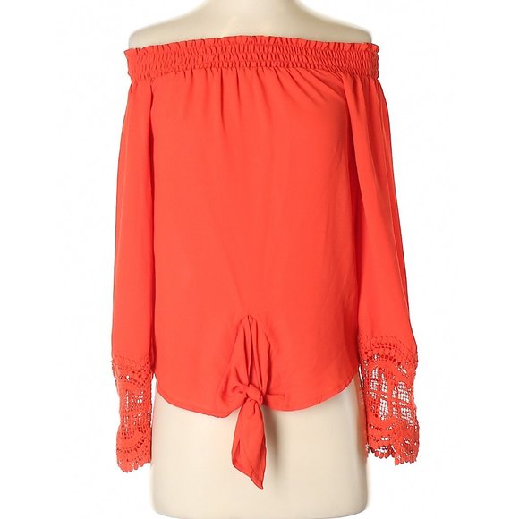XOXO Orange Off The Shoulder Top XS - Picture 1 of 2